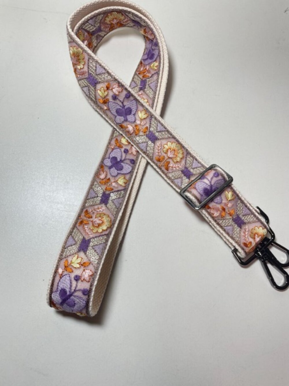 Crossbody Embroidered Purse Strap New Purples